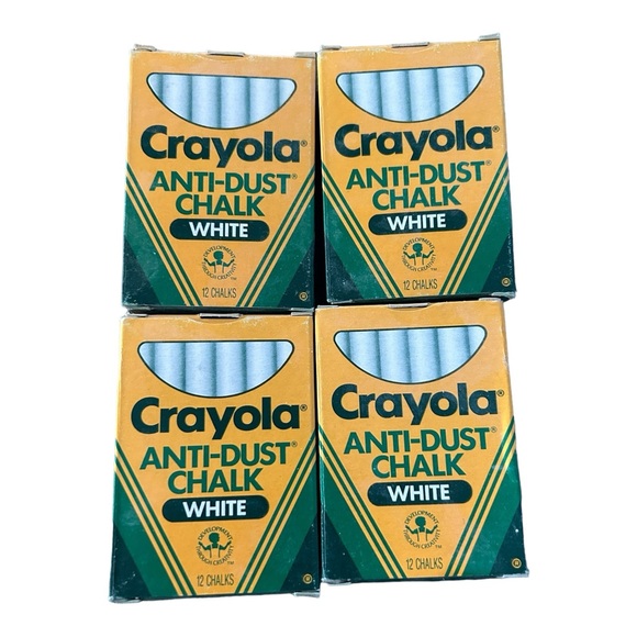 Vintage Crayola White Anti-Dust Chalk Lot of 4 NOS No. 1402 Binney & Smith 1988 - Picture 1 of 7